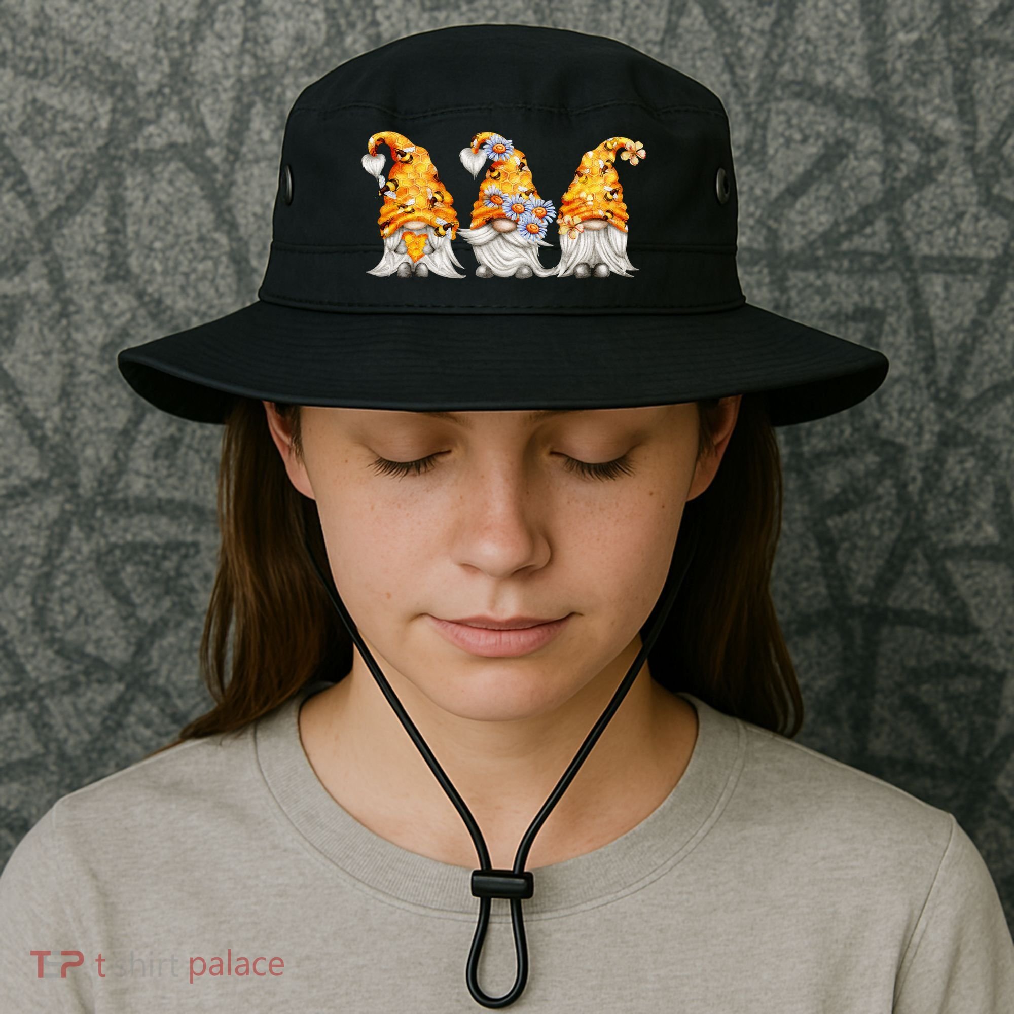Honeybee And Daisy Bumblebee Bee Gnome Gift Bucket Hat