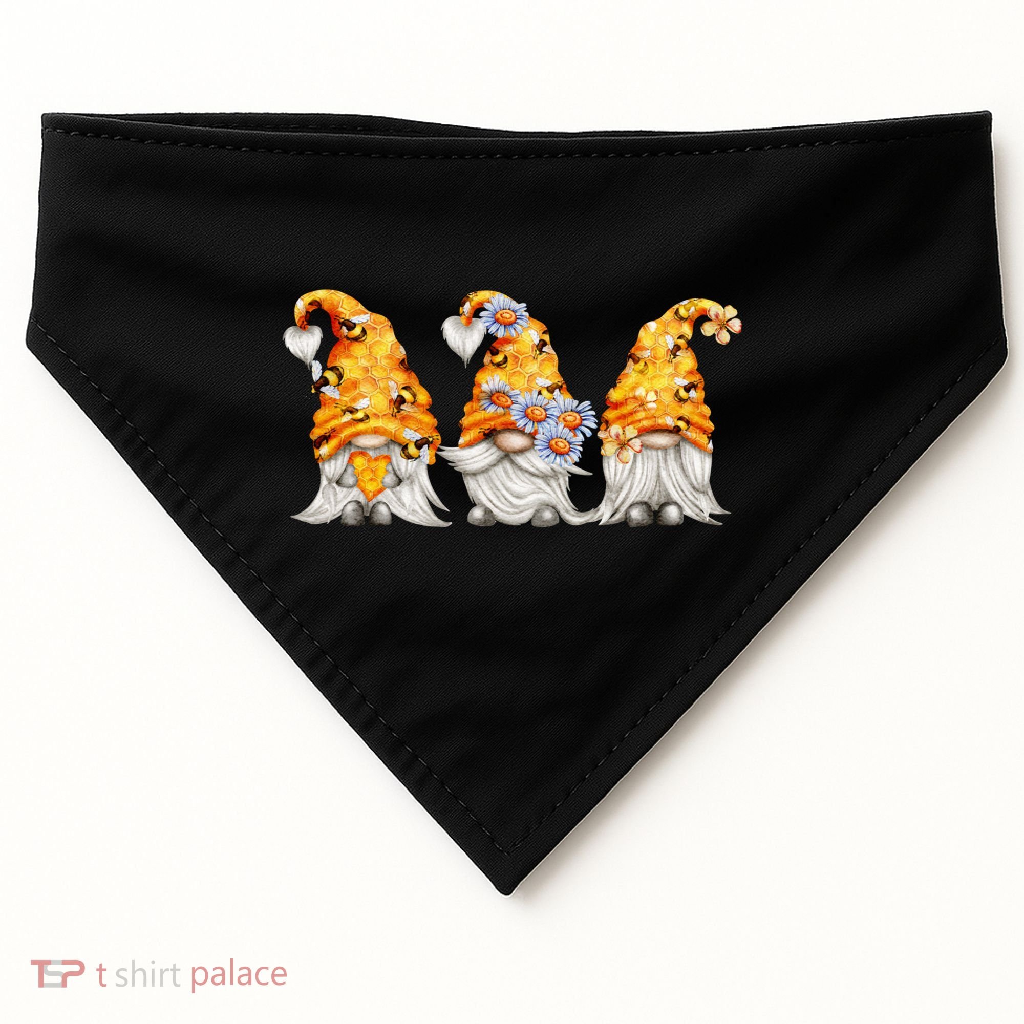 Honeybee And Daisy Bumblebee Bee Gnome Gift USA-Made Doggie Bandana