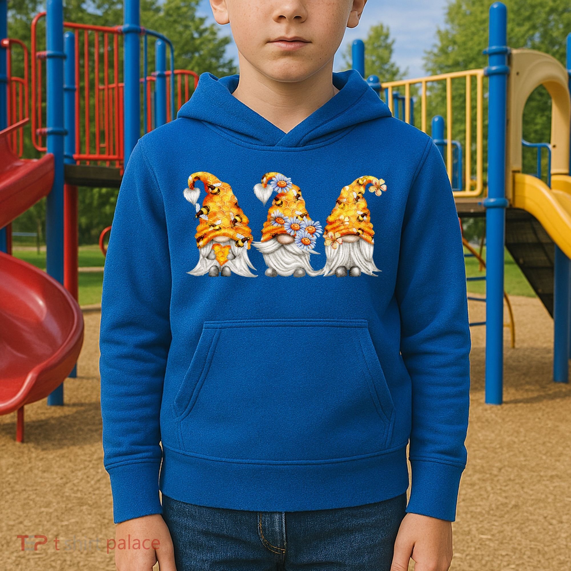 Honeybee And Daisy Bumblebee Bee Gnome Gift Kids Hoodie