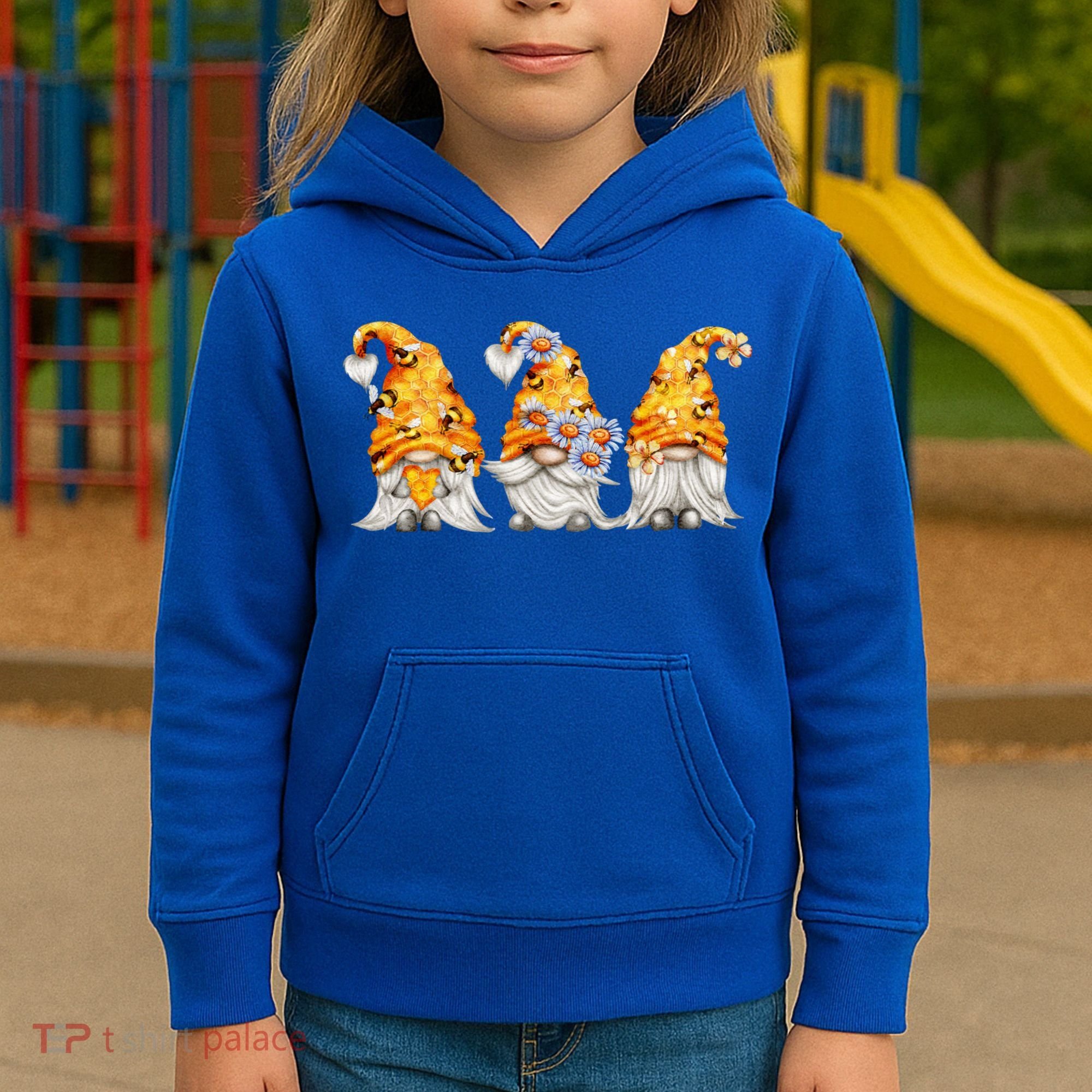 Honeybee And Daisy Bumblebee Bee Gnome Gift Kids Hoodie