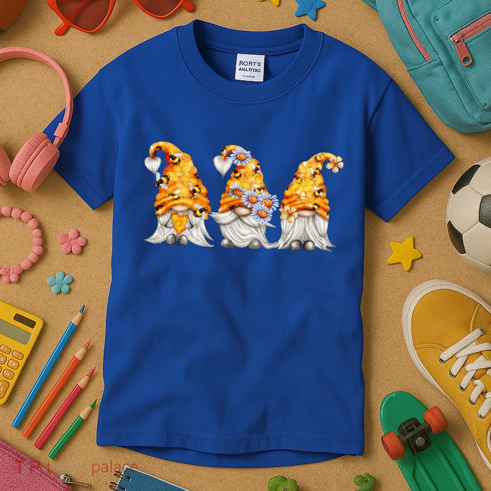 Honeybee And Daisy Bumblebee Bee Gnome Gift Kids T-Shirt