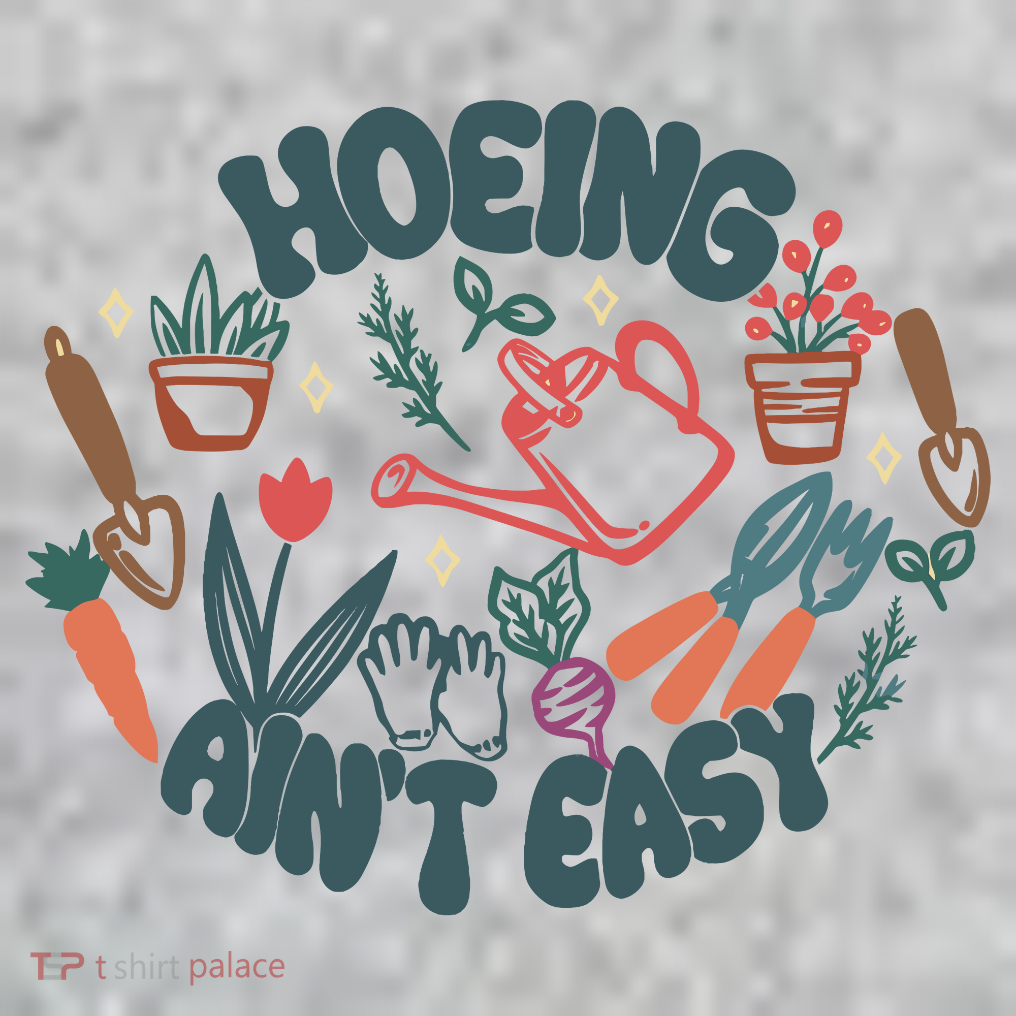 Hoeing AinT Easy Funny Gardening Plant Lover Gardener Kids Hoodie
