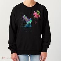 Hummingbird And Flower Bird Watcher Hummingbird Lover Women's Sweatshirt thumb 0