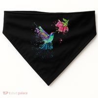 Hummingbird And Flower Bird Watcher Hummingbird Lover USA-Made Doggie Bandana thumb 0