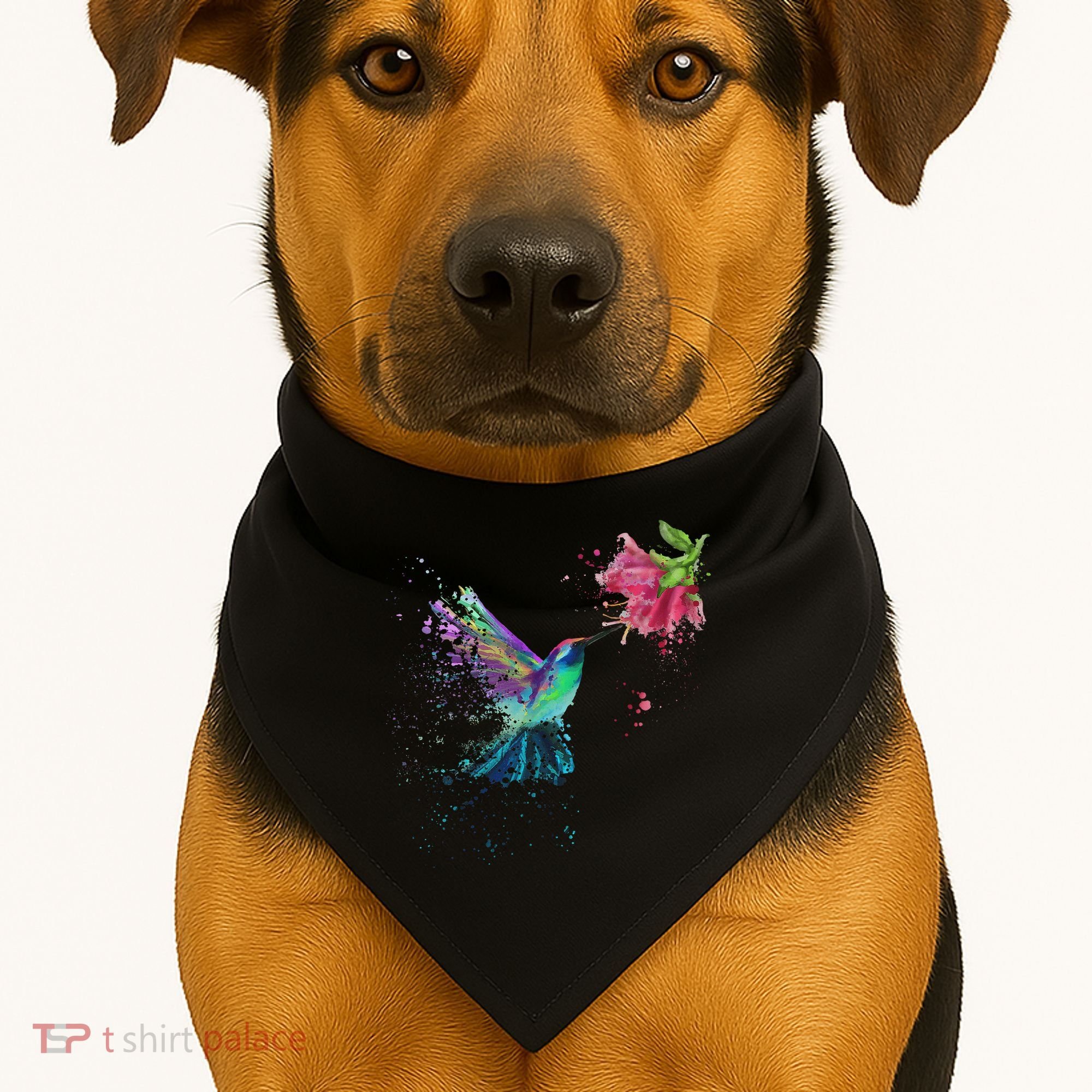 Hummingbird And Flower Bird Watcher Hummingbird Lover USA-Made Doggie Bandana