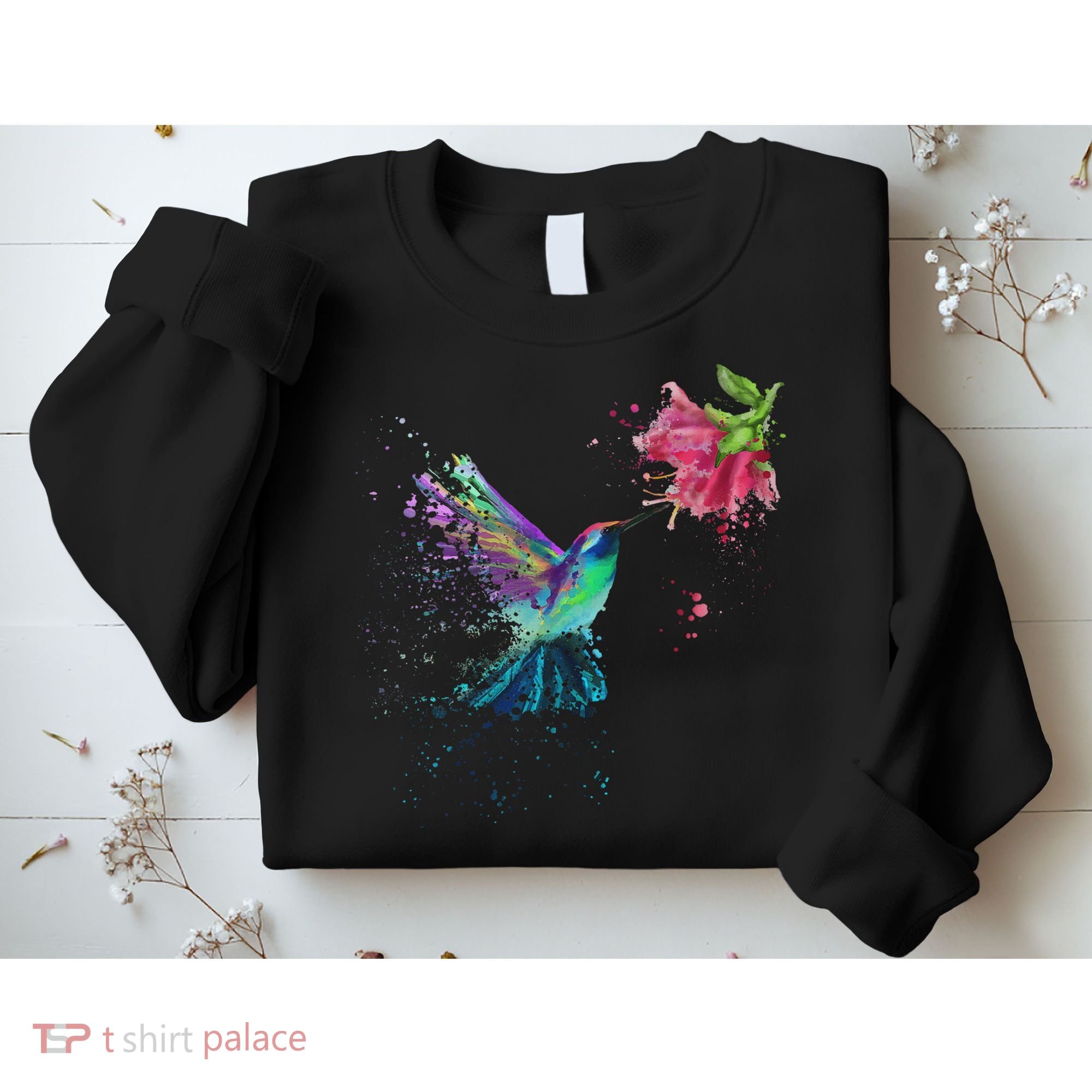 Hummingbird And Flower Bird Watcher Hummingbird Lover Sweatshirt