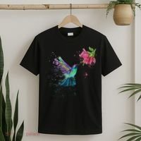 Hummingbird And Flower Bird Watcher Hummingbird Lover T-Shirt thumb 2