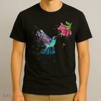 Hummingbird And Flower Bird Watcher Hummingbird Lover T-Shirt thumb 3