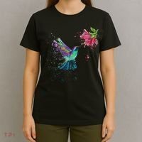 Hummingbird And Flower Bird Watcher Hummingbird Lover T-Shirt thumb 4