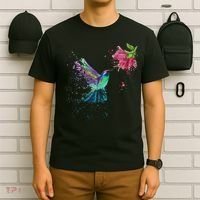 Hummingbird And Flower Bird Watcher Hummingbird Lover T-Shirt thumb 6
