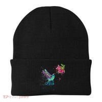 Hummingbird And Flower Bird Watcher Hummingbird Lover Beanie thumb 0