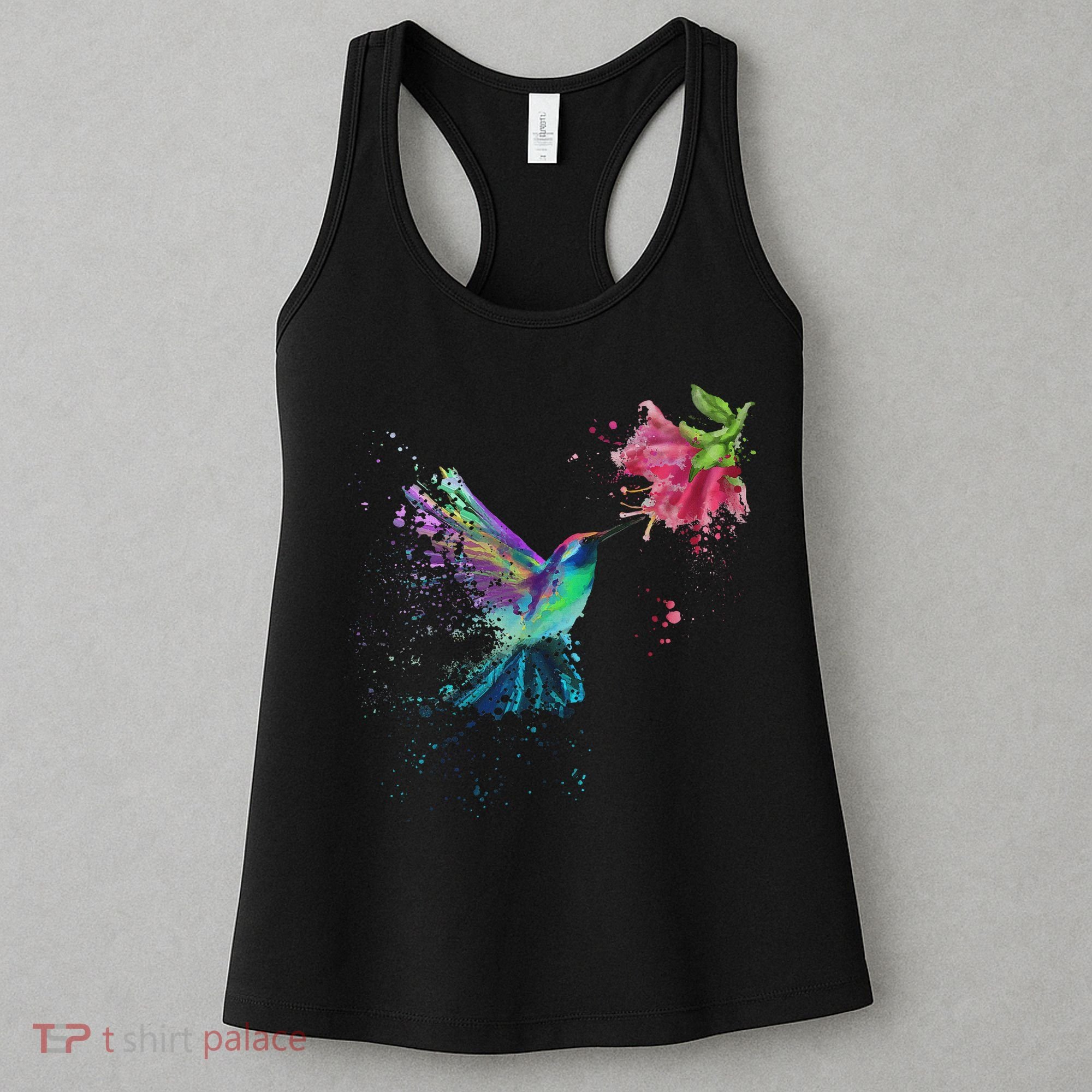 Hummingbird And Flower Bird Watcher Hummingbird Lover Women's Tank Top