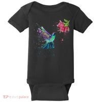 Hummingbird And Flower Bird Watcher Hummingbird Lover Baby Bodysuit thumb 0