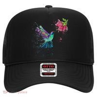 Hummingbird And Flower Bird Watcher Hummingbird Lover Hat thumb 0