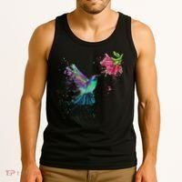Hummingbird And Flower Bird Watcher Hummingbird Lover Tank Top thumb 3