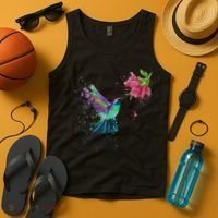 Hummingbird And Flower Bird Watcher Hummingbird Lover Tank Top thumb 4
