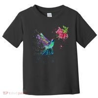 Hummingbird And Flower Bird Watcher Hummingbird Lover Toddler T-Shirt thumb 0