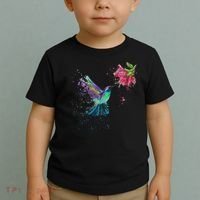 Hummingbird And Flower Bird Watcher Hummingbird Lover Toddler T-Shirt thumb 2