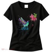 Hummingbird And Flower Bird Watcher Hummingbird Lover Women's T-Shirt thumb 0