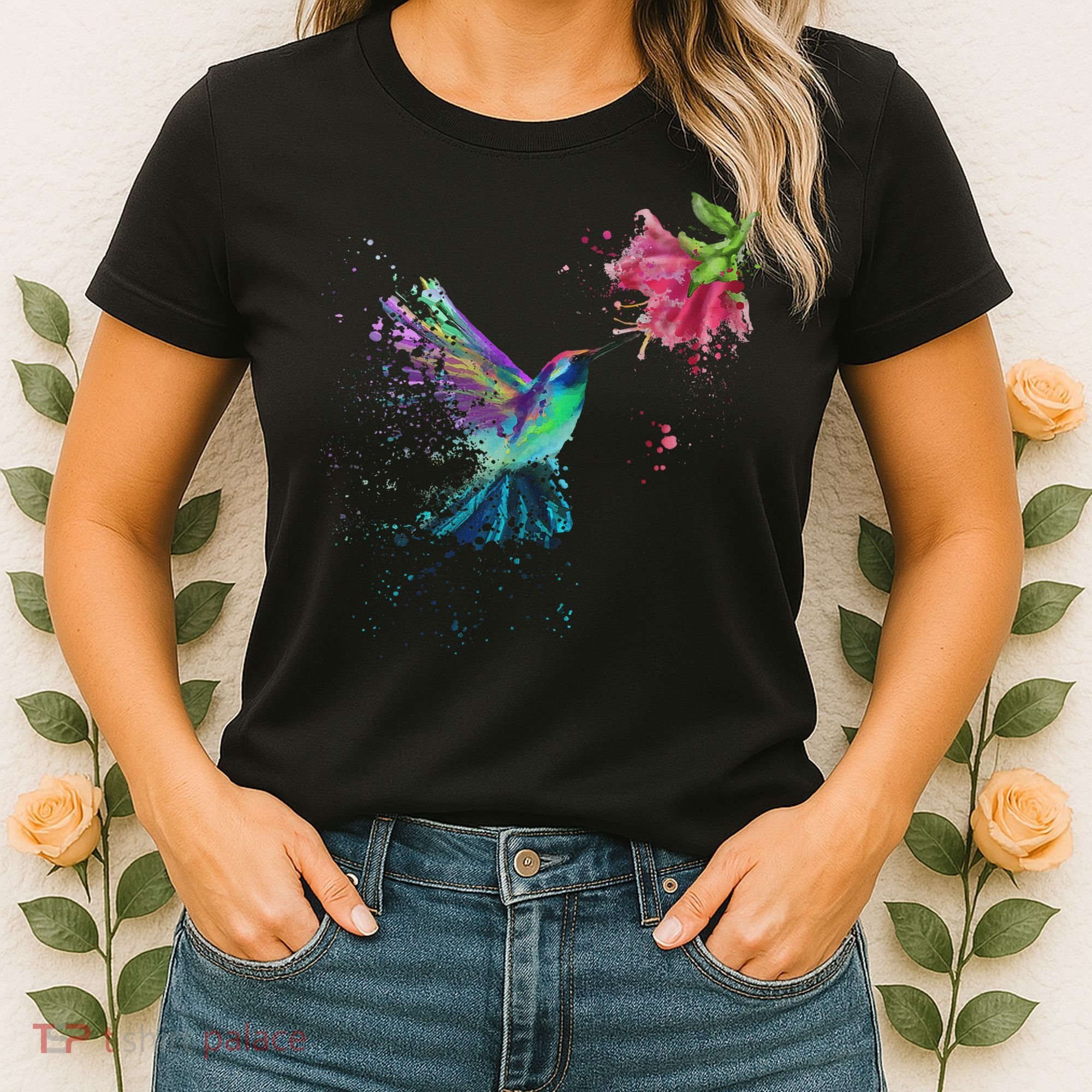 Hummingbird And Flower Bird Watcher Hummingbird Lover Women's T-Shirt