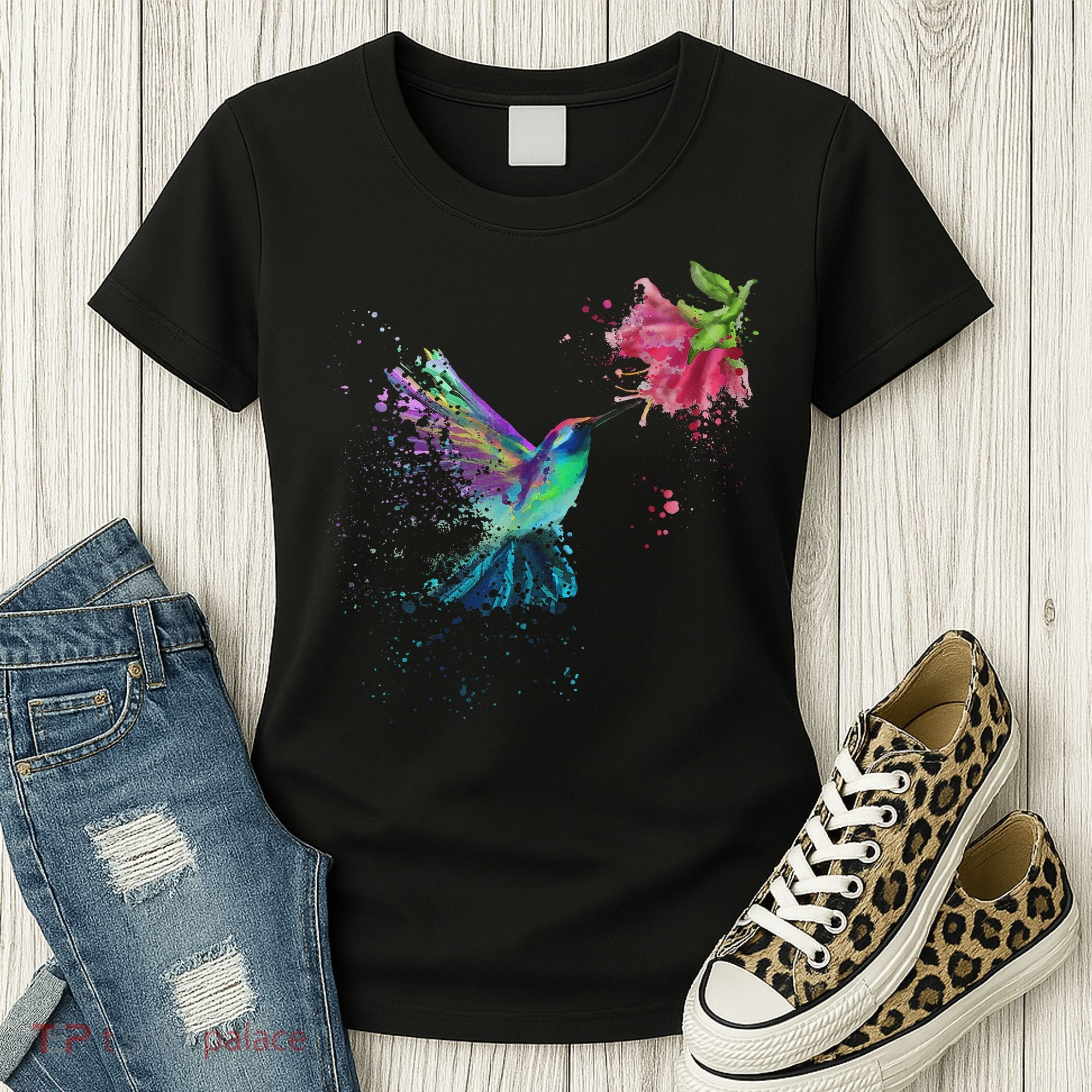 Hummingbird And Flower Bird Watcher Hummingbird Lover Women's T-Shirt