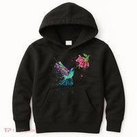 Hummingbird And Flower Bird Watcher Hummingbird Lover Kids Hoodie thumb 0