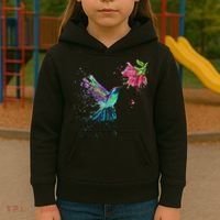 Hummingbird And Flower Bird Watcher Hummingbird Lover Kids Hoodie thumb 3
