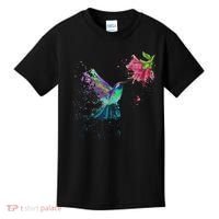 Hummingbird And Flower Bird Watcher Hummingbird Lover Kids T-Shirt thumb 0
