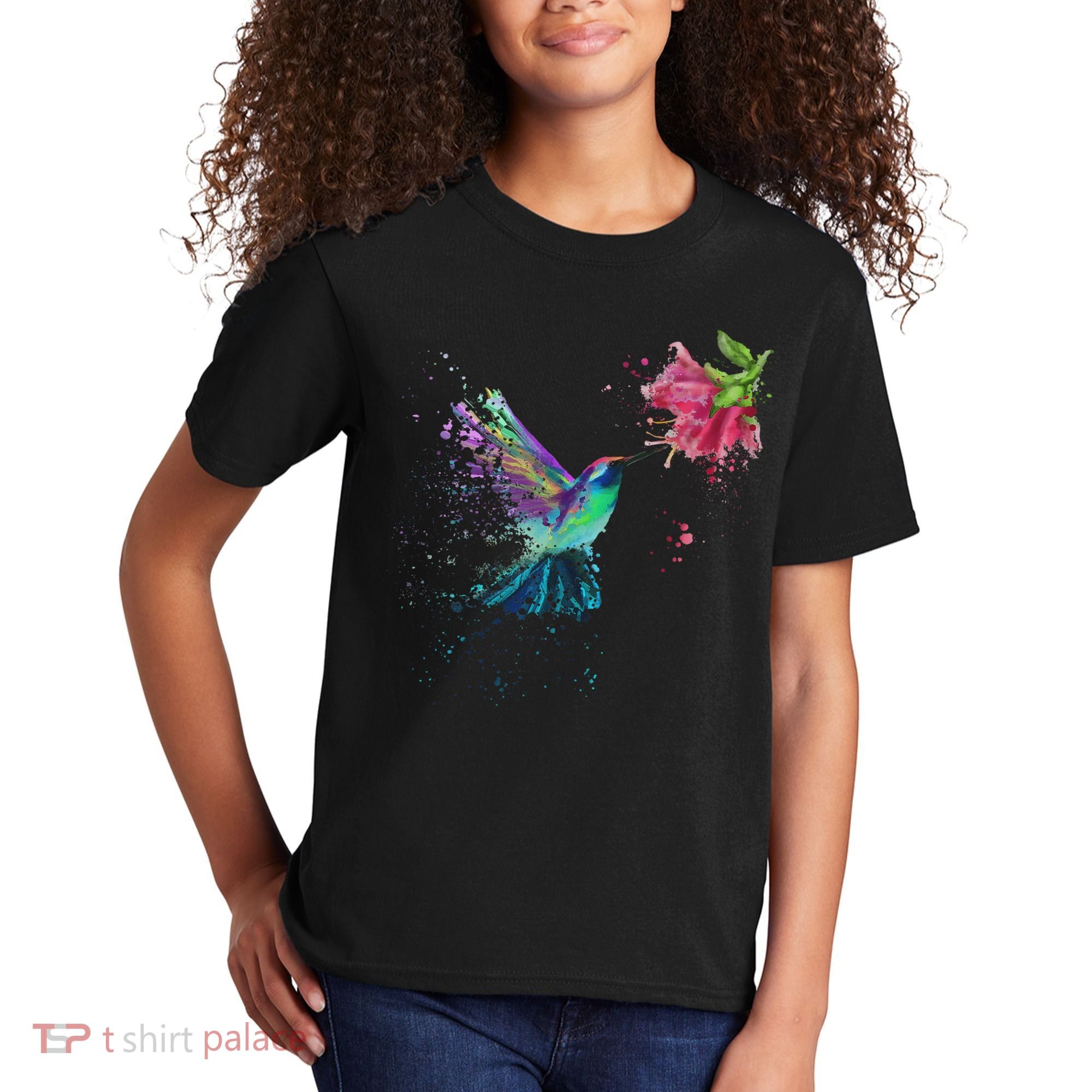 Hummingbird And Flower Bird Watcher Hummingbird Lover Kids T-Shirt