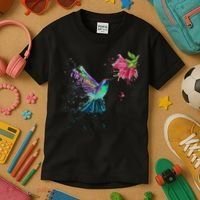 Hummingbird And Flower Bird Watcher Hummingbird Lover Kids T-Shirt thumb 3