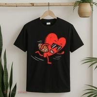 Heart American Football Valentines Day Sports T-Shirt thumb 2