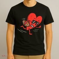 Heart American Football Valentines Day Sports T-Shirt thumb 3