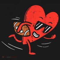 Heart American Football Valentines Day Sports T-Shirt thumb 7
