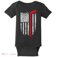 Hockey American Flag Hockey Baby Bodysuit thumb 0