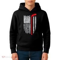 Hockey American Flag Hockey Kids Hoodie thumb 4