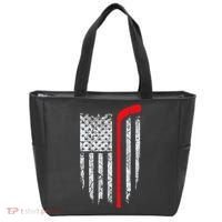 Hockey American Flag Hockey Tote Bag thumb 0