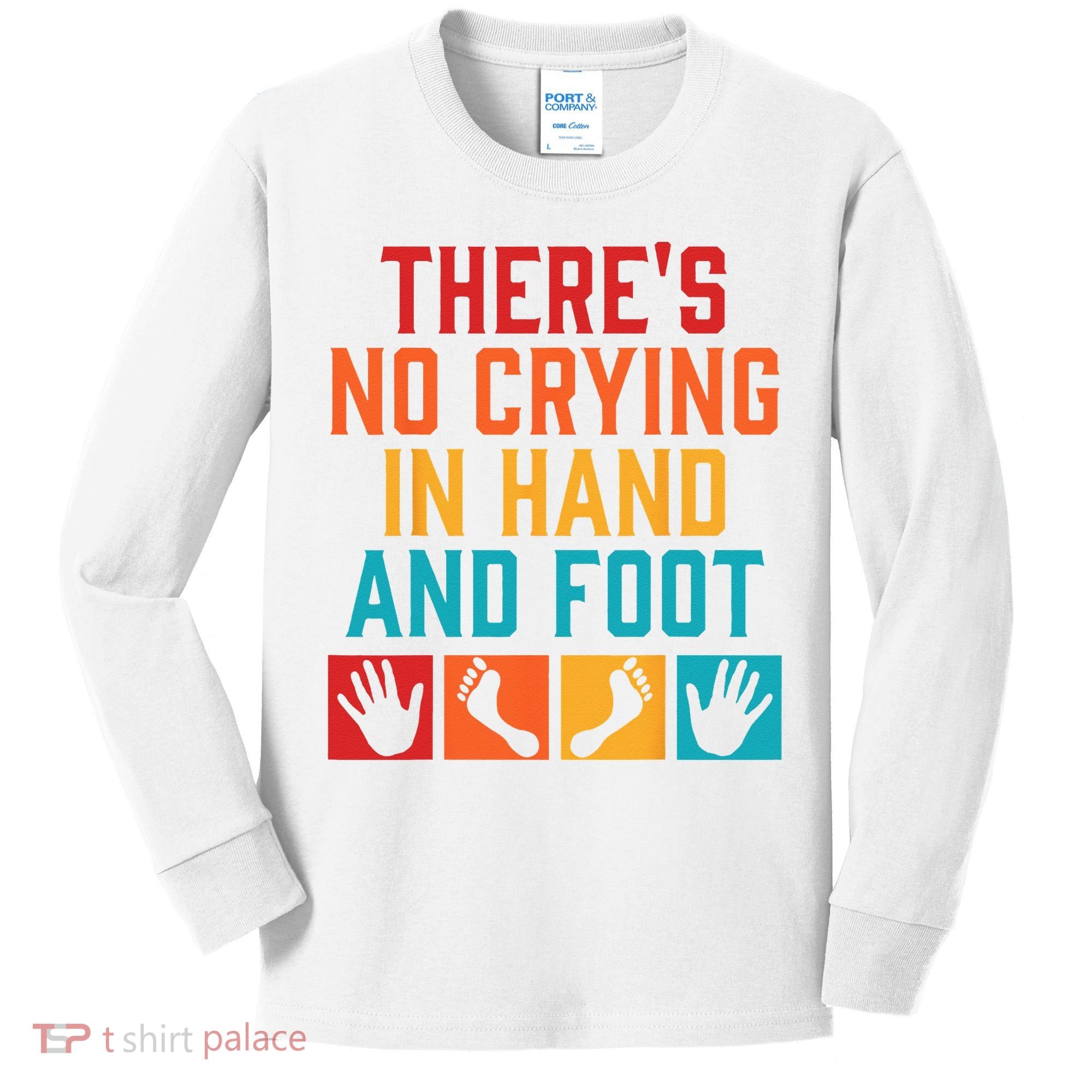 Hand And Foot Card Game Funny Hand And Foot Game Kids Long Sleeve Shirt