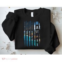Hawaii American Flag Pride Landscape Surfer Patriotic Gift Sweatshirt thumb 2