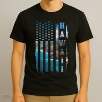 Hawaii American Flag Pride Landscape Surfer Patriotic Gift T-Shirt thumb 3