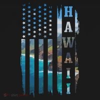 Hawaii American Flag Pride Landscape Surfer Patriotic Gift T-Shirt thumb 7