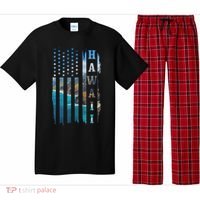 Hawaii American Flag Pride Landscape Surfer Patriotic Gift Pajama Set thumb 0