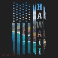Hawaii American Flag Pride Landscape Surfer Patriotic Gift Hat thumb 2