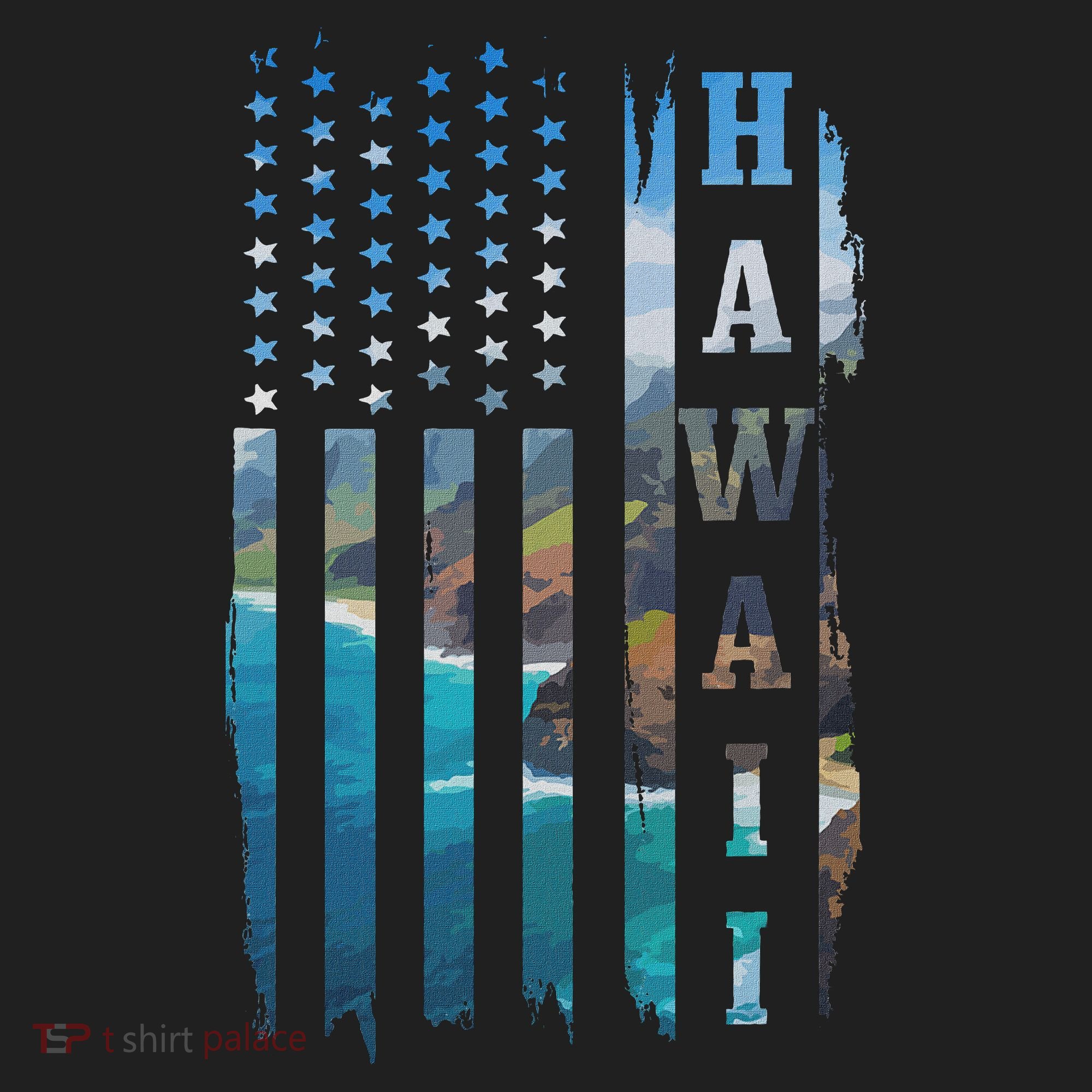 Hawaii American Flag Pride Landscape Surfer Patriotic Gift Hat
