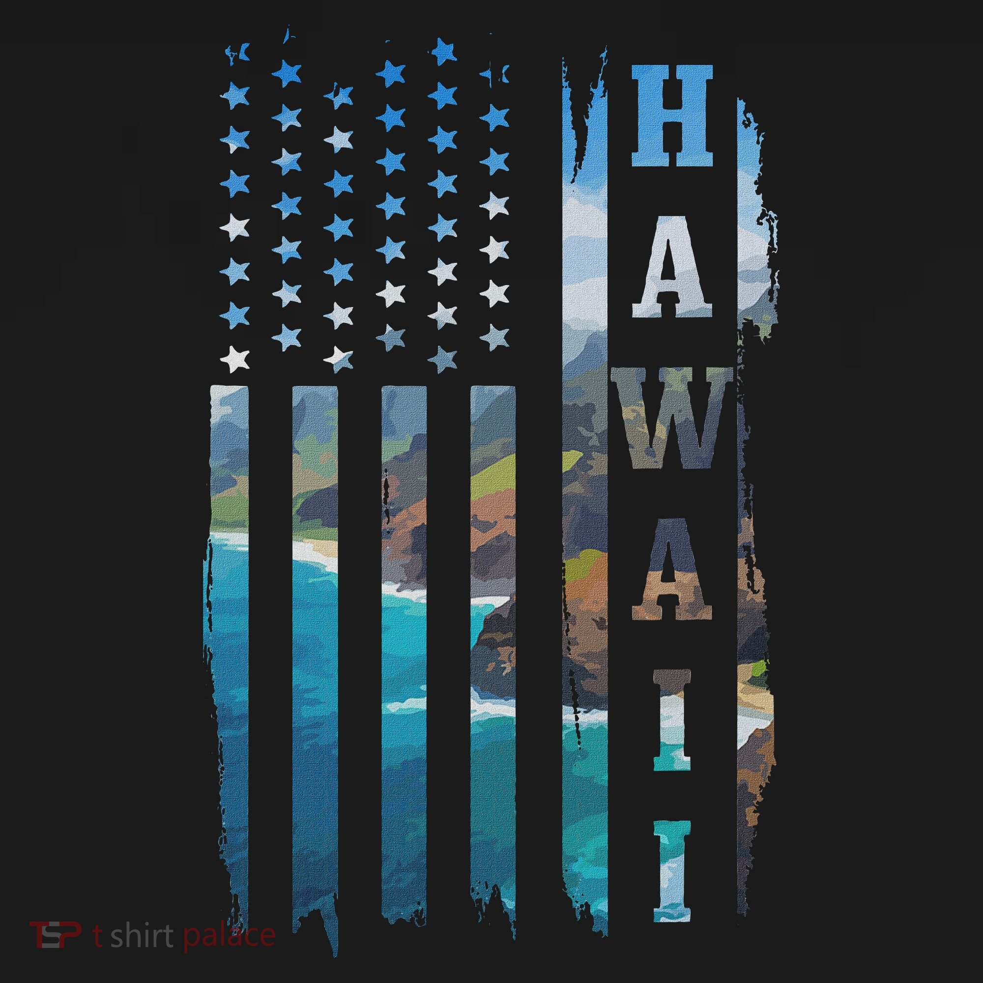 Hawaii American Flag Pride Landscape Surfer Patriotic Gift Visor