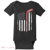 Hockey American Flag  Hockey Flag  Baby Bodysuit thumb 0