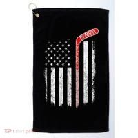 Hockey American Flag  Hockey Flag  Golf Towel thumb 0