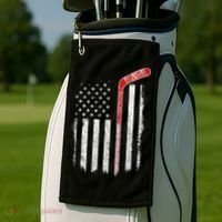 Hockey American Flag  Hockey Flag  Golf Towel thumb 2