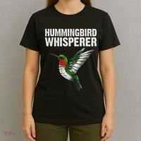 Hummingbird Art For Women Bird Watcher T-Shirt thumb 4