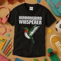 Hummingbird Art For Women Bird Watcher Kids T-Shirt thumb 3