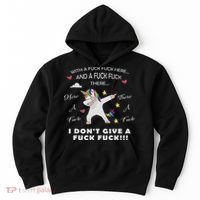 Here A Fuck There A Fuck Funny Dabbing Unicorn Hoodie thumb 0